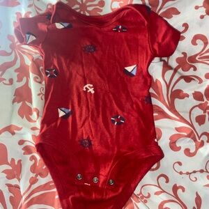 Red Nautical Baby Onesie